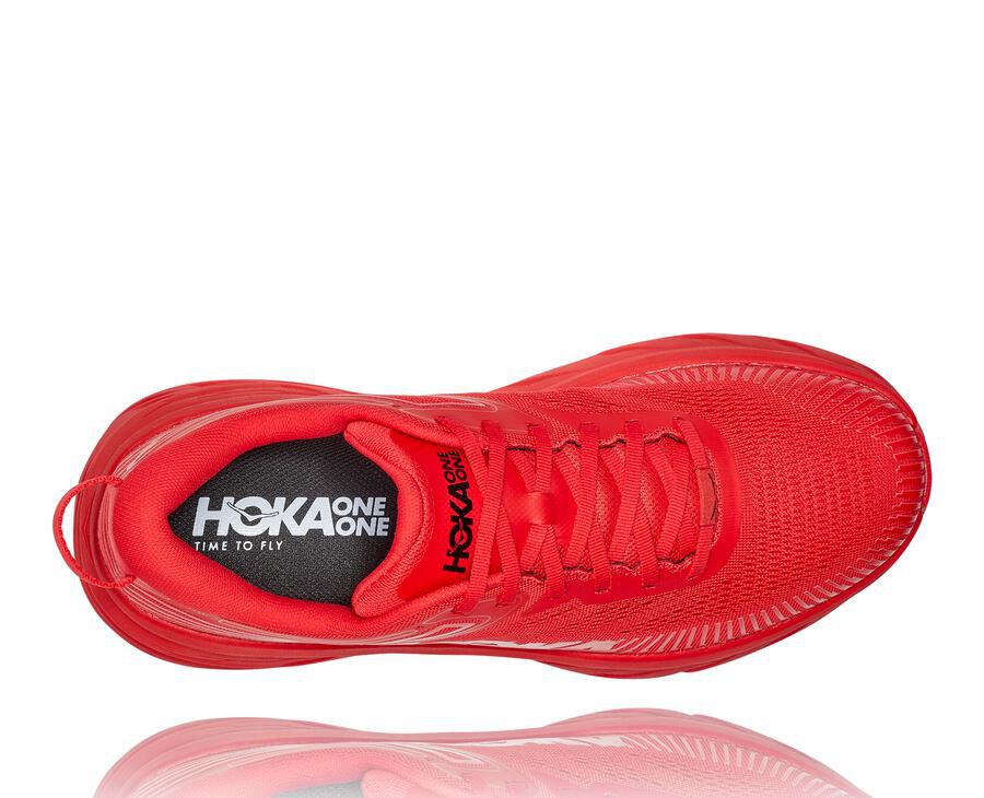 Hoka One One Mens Running Shoes - Bondi 7 - Red - KJPC76048